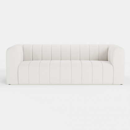 HMR Modern 3-Seater Sofa with Corduroy Upholstered - Off-White