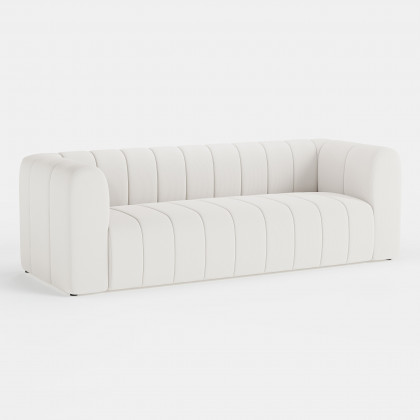 HMR Modern 3-Seater Sofa with Corduroy Upholstered - Off-White