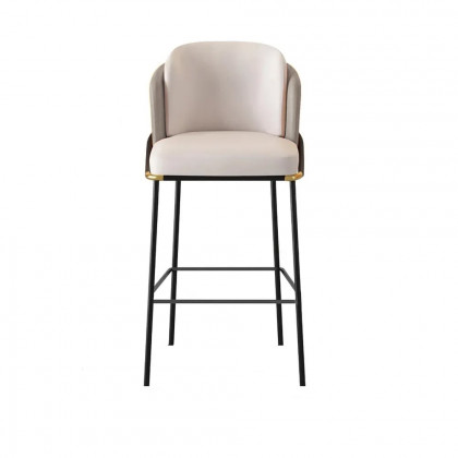HMR Linenic Series Modern PU Leather Bar Stools - Gray, 20.9"L x 20.9"W x 41.3"H, 8-Pieces