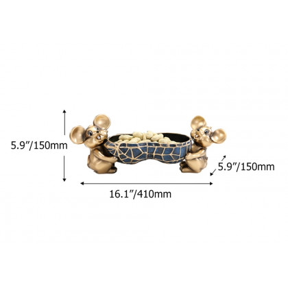 HMR - Creative Gold Cute Mouse Storage Tray Modern Home Decoration Storage Ornaments