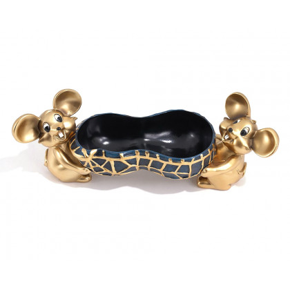 HMR - Creative Gold Cute Mouse Storage Tray Modern Home Decoration Storage Ornaments