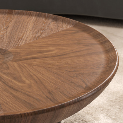 HMR - Glass Top Walnut Nesting Coffee Table Set of 2(22"-35")