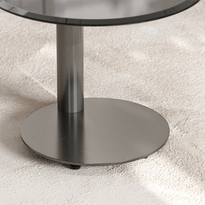 HMR - Glass Top Walnut Nesting Coffee Table Set of 2(22"-35")