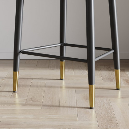 HMR Diamic Series Modern Counter Stools with PU Leather Upholstery - Blue, 4-Pieces