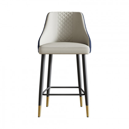 HMR Diamic Series Modern Counter Stools with PU Leather Upholstery - Blue, 4-Pieces