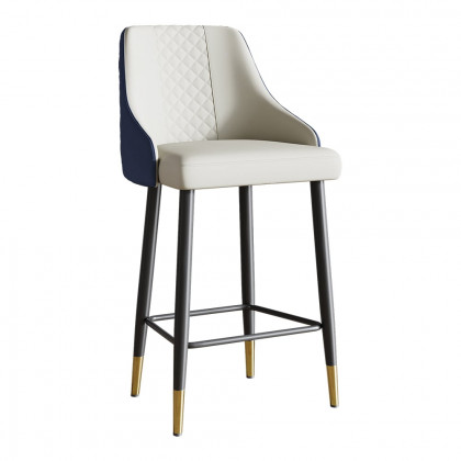 HMR Diamic Series Modern Counter Stools with PU Leather Upholstery - Blue, 4-Pieces