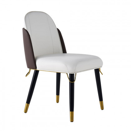 HMR - Dining Set 79" Modern Rectangle Sintered Stone Dining Table Gold with 8 Chairs