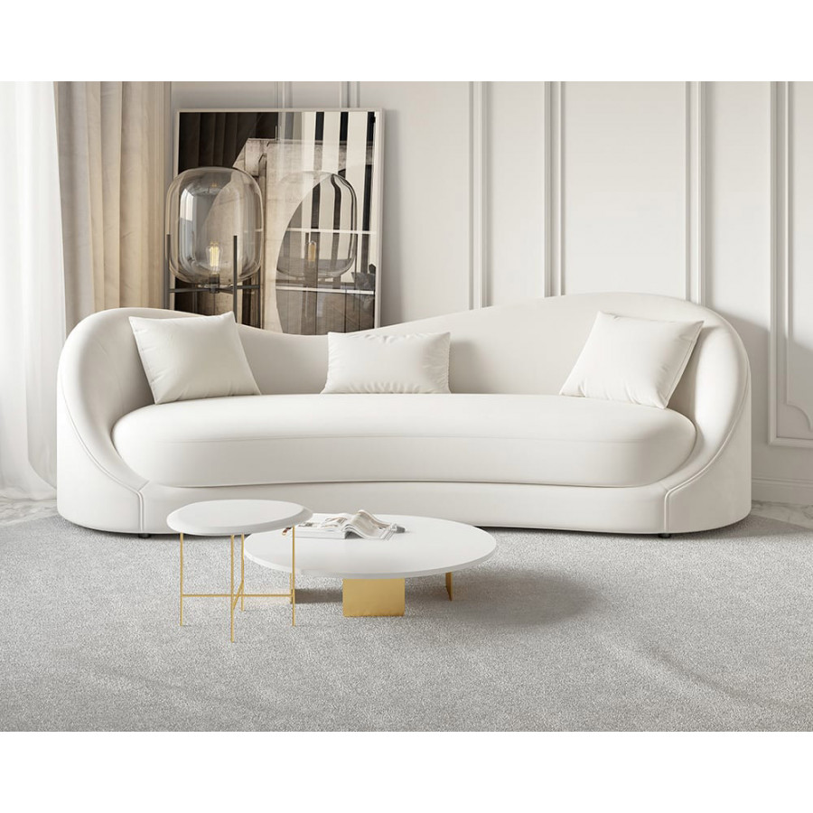 HMR - 84" Luxury Velvet Upholstered 3-Seater Sofa with Solid Wood Frame