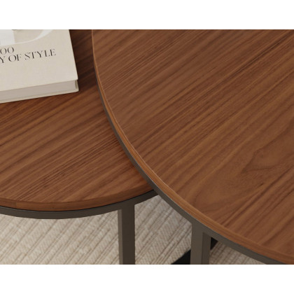HMR Fero Extendable TV Stand & Nesting Coffee Table Set - Walnut, 47.2"W x 15.7"D x 13.8"H, Style B