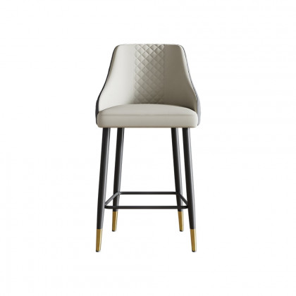 HMR Diamic Series Modern Counter Stools with PU Leather Upholstery - Gray, 4-Pieces