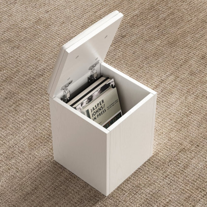 HMR 39" Lift-Top Foldable Coffee Table with 4 Stools & Storage - White