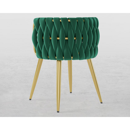 HMR Sweave Nordic Barrel Dining Chair with Velvet Upholstery (Set of 2) - Green