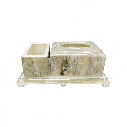 HMR - Marble Tissue Box Ceramics Tissue Holder Set