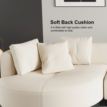 HMR - 146.9" L-Shaped Sectional Corner Modern Modular Sofa in Beige with Pillows & Black Legs