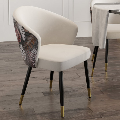 HMR Modern Dining Chairs with Velvet Upholstery - White, 1-Piece
