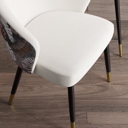 HMR Modern Dining Chairs with Velvet Upholstery - White, 1-Piece