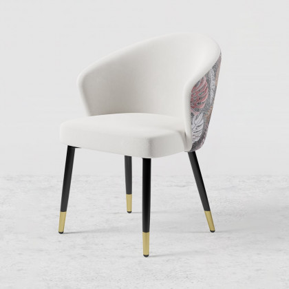 HMR Modern Dining Chairs with Velvet Upholstery - White, 1-Piece