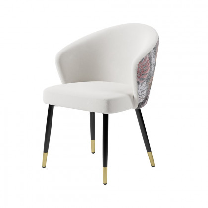 HMR Modern Dining Chairs with Velvet Upholstery - White, 1-Piece