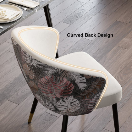 HMR Modern Dining Chairs with Velvet Upholstery - White, 1-Piece