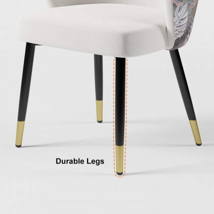 HMR Modern Dining Chairs with Velvet Upholstery - White, 1-Piece
