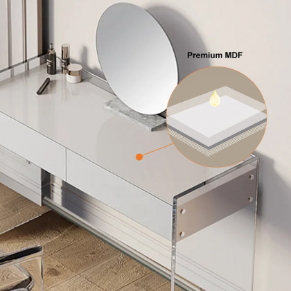 HMR - Modern Floating Acrylic Makeup Vanity Vanity Desk with Drawers