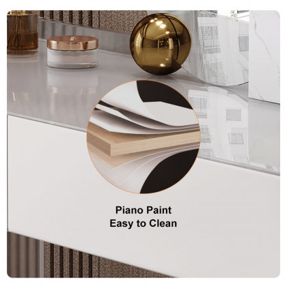 HMR - Modern Floating Acrylic Makeup Vanity Vanity Desk with Drawers