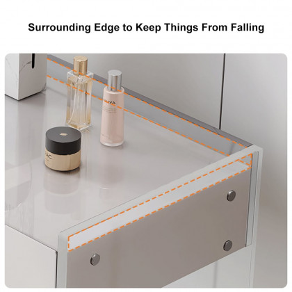HMR - Modern Floating Acrylic Makeup Vanity Vanity Desk with Drawers
