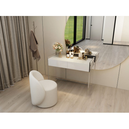 HMR - Modern Floating Acrylic Makeup Vanity Vanity Desk with Drawers