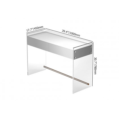 HMR - Modern Floating Acrylic Makeup Vanity Vanity Desk with Drawers