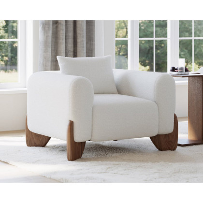 HMR Curva Living Room Set - White, Without Coffee Table