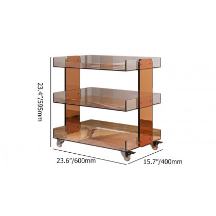 HMR - 23.6" Modern 3-Tier Acrylic Bar Cart