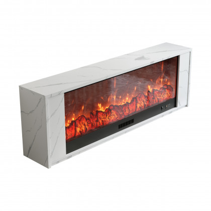 HMR Electric Fireplace TV Stand with Remote Control - White, MDF, 70.9"W×12.6"D×23.6"H