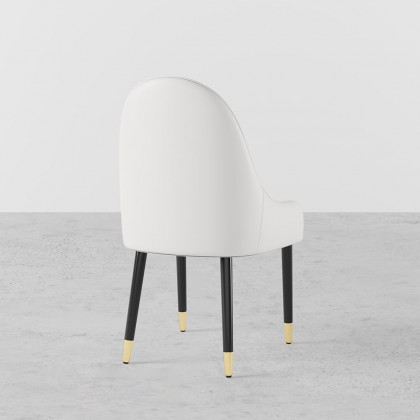 HMR Darg Series Modern PU Leather Upholstery Dining Chairs - Off-White, Set of 4