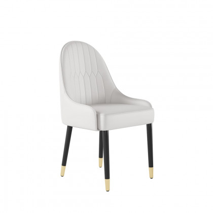 HMR Darg Series Modern PU Leather Upholstery Dining Chairs - Off-White, Set of 4