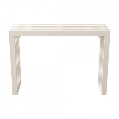 HMR - 48" Modern White Waterfall Console Table Narrow Wooden Entryway Table