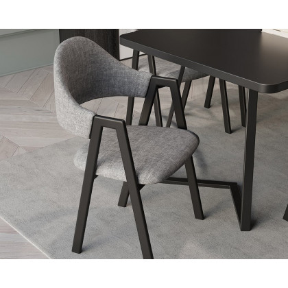 HMR Modern Dining Chairs with Linen Upholstery - Gray, 8-Pieces
