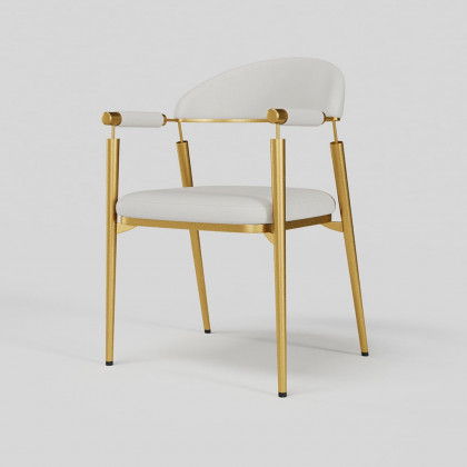 HMR - Set of 2 Affordable Luxury Modern Dining Chairs with PU Leather Upholstery White