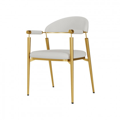 HMR - Set of 2 Affordable Luxury Modern Dining Chairs with PU Leather Upholstery White