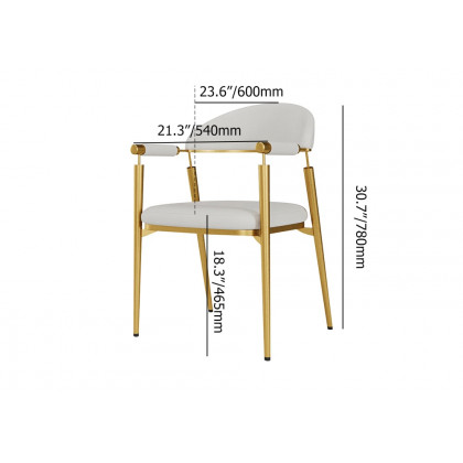 HMR - Set of 2 Affordable Luxury Modern Dining Chairs with PU Leather Upholstery White