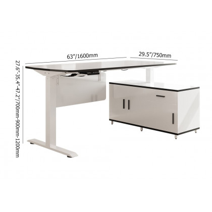 HMR - Modern L Shaped Adjustable Electric Standing Executive Desk
