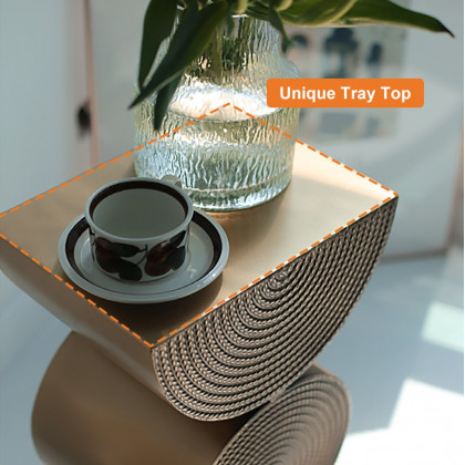 HMR - 14" Metal Art Decor Gold Side Table