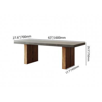 HMR Upoak Series Farmhouse Rectangle Wood Dining Table - Natural, 63"L x 27.6"W x 29.5"H