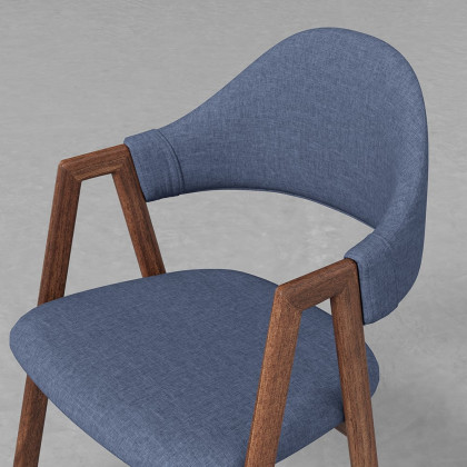HMR Modern Dining Chairs with Linen Upholstery - Blue, 4-Pieces
