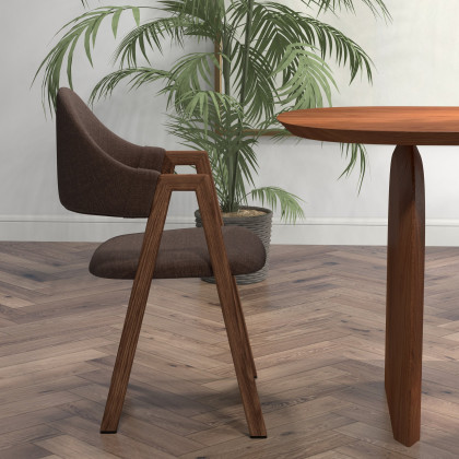 HMR Modern Dining Chairs with Linen Upholstery - Brown, 8-Pieces