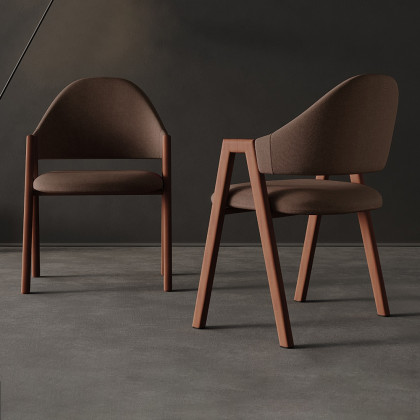 HMR Modern Dining Chairs with Linen Upholstery - Brown, 8-Pieces