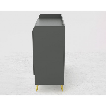 HMR Yellar Nordic Entryway Shoe Cabinet with Doors & Open Shelves - Gray, 47.2" (10 Shelves)
