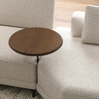 HMR - 143" Linen Modular Sectional Sofa with Storage & Swivel Tray