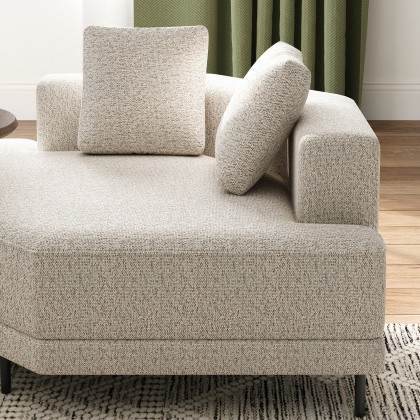 HMR - 143" Linen Modular Sectional Sofa with Storage & Swivel Tray