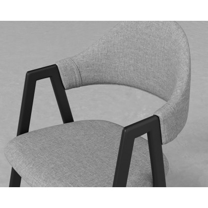 HMR Modern Dining Chairs with Linen Upholstery - Gray, 6-Pieces