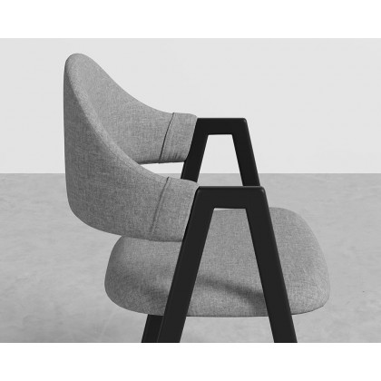 HMR Modern Dining Chairs with Linen Upholstery - Gray, 6-Pieces